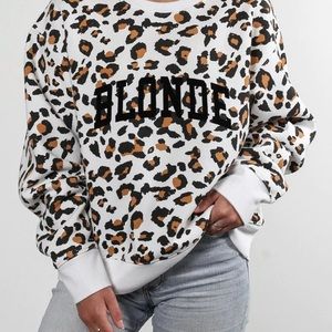 2/ $50 Brunette the Label “Blonde” white leopard sweater